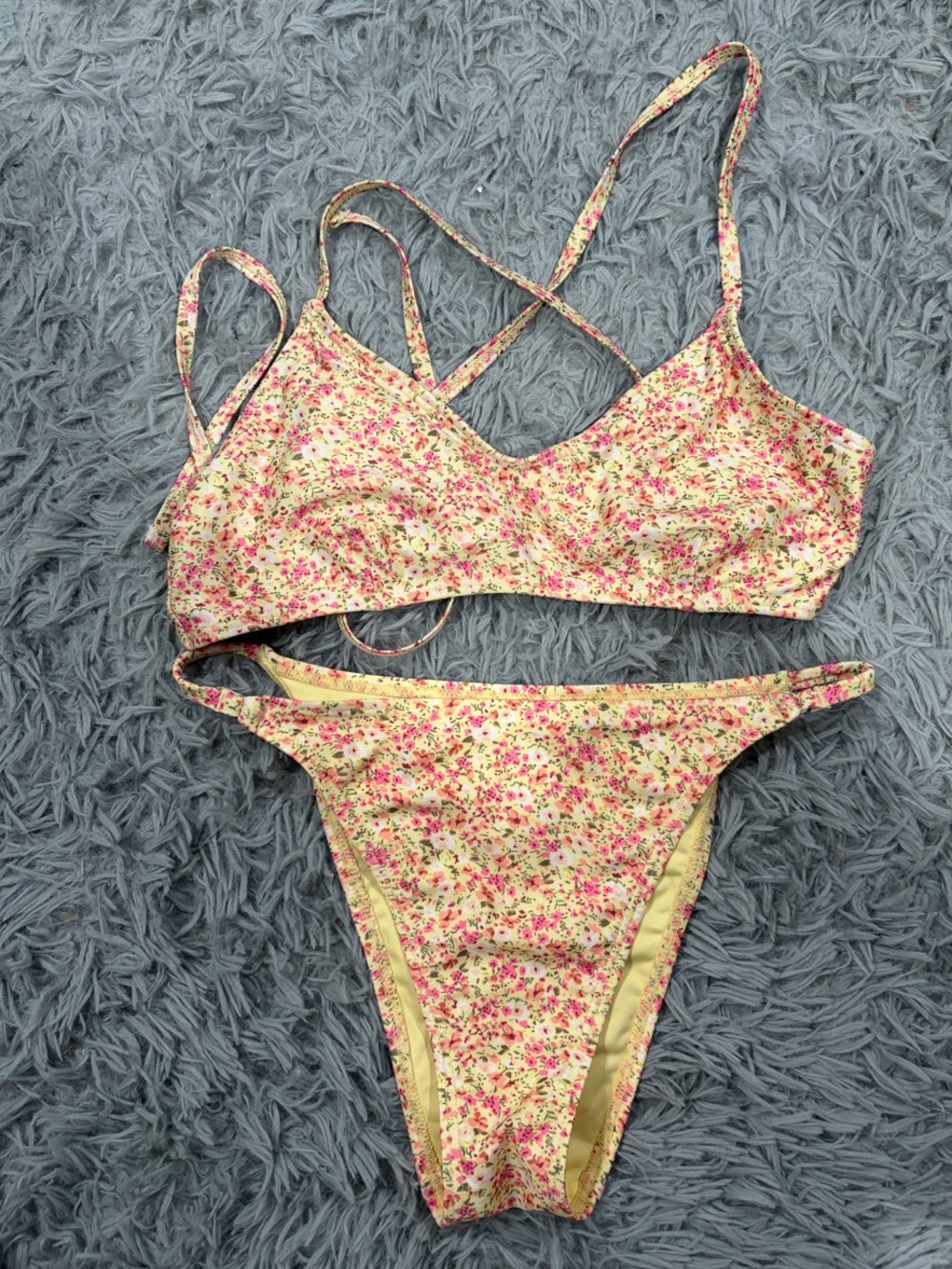 Aeropostale Yellow Floral Two-Piece Bikini